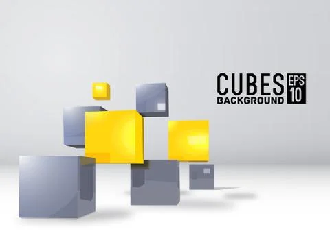 Realistic cubes background concept. Vector illustration Stock Illustration