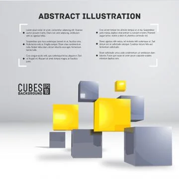 Realistic cubes background concept. Vector illustration Stock Illustration