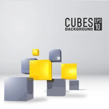 Realistic cubes background concept. Vector illustration Stock Illustration