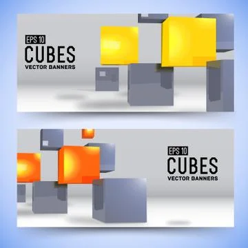 Realistic cubes background concept. Vector illustration Stock Illustration