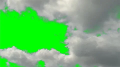 Realistic Cumulus Clouds Moving Across Green Screen Stock Footage 340676789