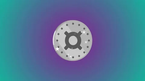Realistic current currency coin icon isolated on blue background animation... Video stock 233555324
