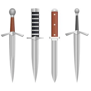 Realistic dagger vector design illustration isolated on white background Stock Illustration