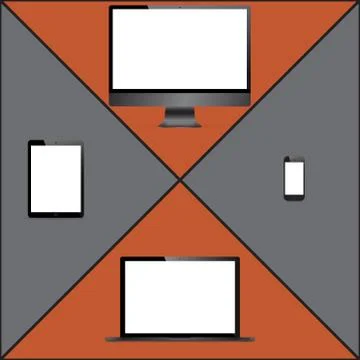 Realistic Dark Computer Corners Stock Illustration