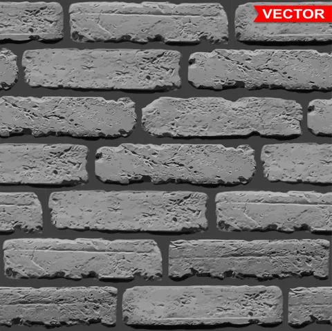 Realistic dark gray brick wall texture background Illustrazione stock