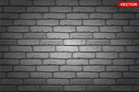 Realistic dark gray brick wall texture background Illustrazione stock