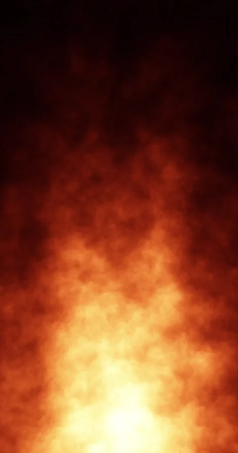 Realistic dark orange red fire flames with smoke loop slow motion Stock Footage 346786479