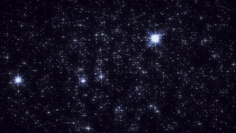 Realistic Deep Space Starry Sky with Twinkling Blue Stars and Night Galaxy Stock Footage 335459599