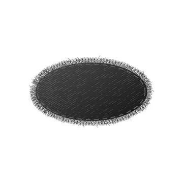 Realistic denim textile patch with fringe on the edges, vector illustration Illustrazione stock