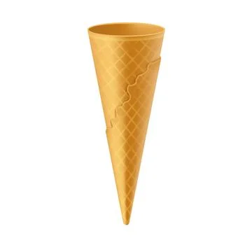 Realistic depiction of an empty waffle cone Stock Illustration