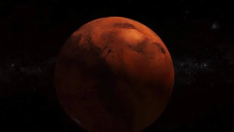 Realistic Depiction of Mars in Space Stock Illustration