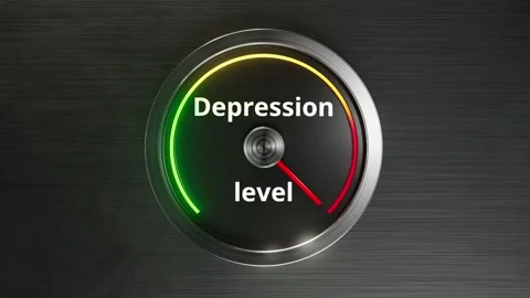Realistic depression level gauge animation from low to high Video stock 319454219