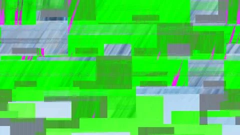 Realistic design abstract digital pixel noise with green and purple glitch error 库存插图