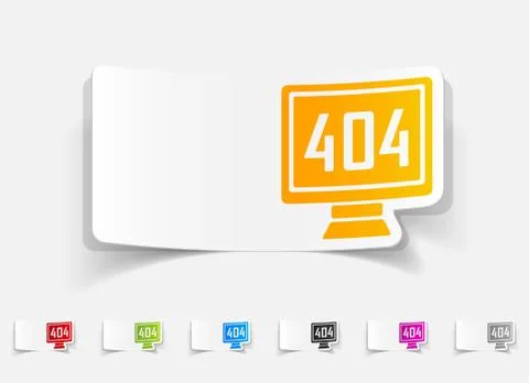 Realistic design element. 404 error program Illustrazione stock