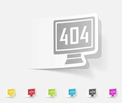 Realistic design element. 404 error program Illustrazione stock