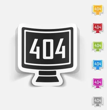 Realistic design element. 404 error program Illustrazione stock