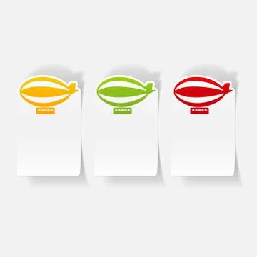 Realistic design element: airship Stock Illustration