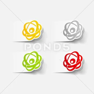 Realistic design element: atom Stock Illustration