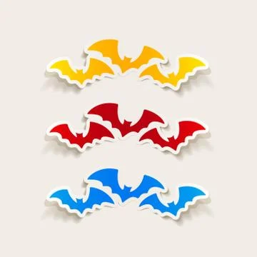 Realistic design element: bat 스톡 일러스트