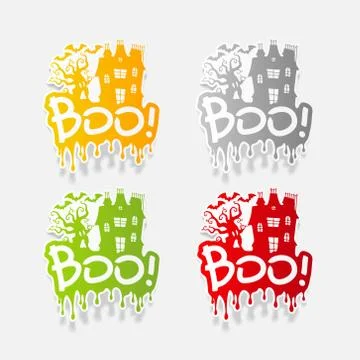 Realistic design element: boo Stock Illustration
