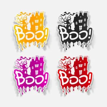 Realistic design element: boo Stock Illustration