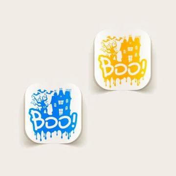 Realistic design element: boo Stock Illustration