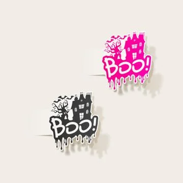 Realistic design element: boo Stock Illustration