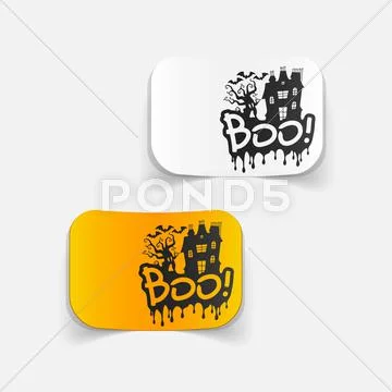 Realistic design element: boo Stock Illustration
