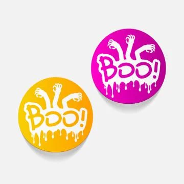 Realistic design element: boo Stock Illustration