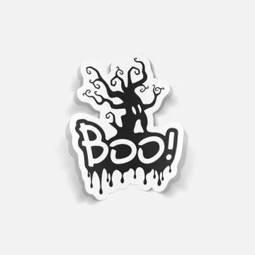 Realistic design element: boo Stock Illustration