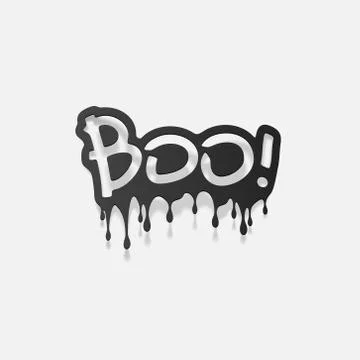 Realistic design element: boo Stock Illustration