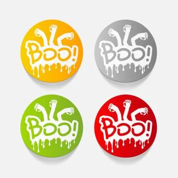Realistic design element: boo 스톡 일러스트