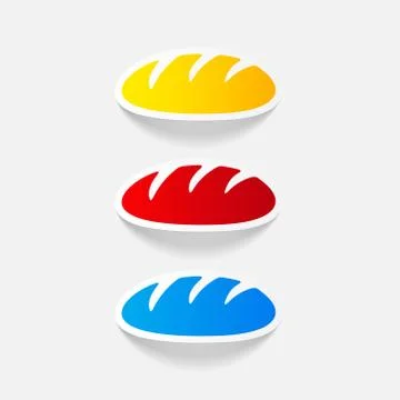 Realistic design element: bread 库存插图