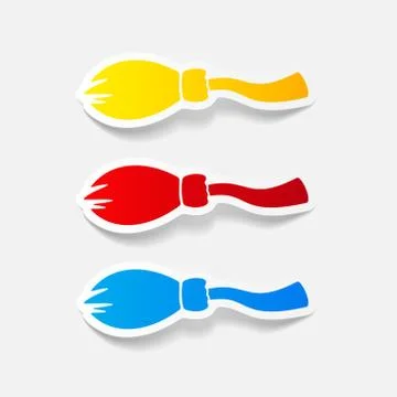 Realistic design element: broom Stock Illustration