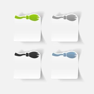 Realistic design element: broom Stock Illustration