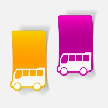Realistic design element: bus Stock Illustration