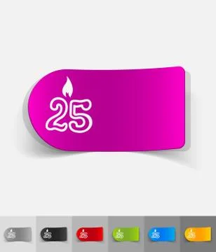 Realistic design element. candle twenty five Stock-Illustration