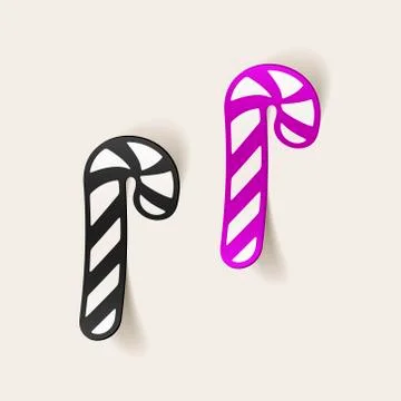 Realistic design element: candy cane Stock Illustration