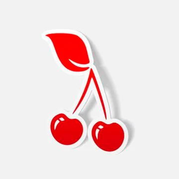 Realistic design element: cherry Stock Illustration