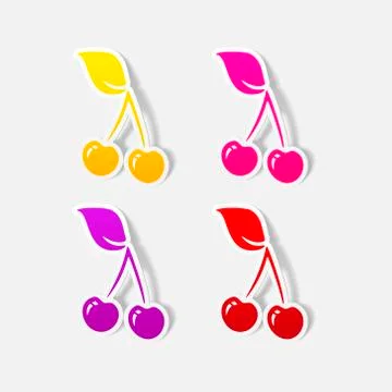 Realistic design element: cherry Stock Illustration