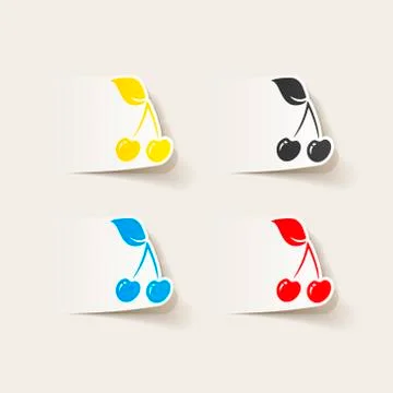 Realistic design element: cherry Stock Illustration