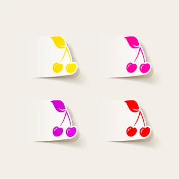 Realistic design element: cherry Stock Illustration