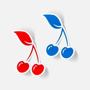 Realistic design element: cherry Stock Illustration