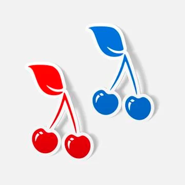 Realistic design element: cherry Stock Illustration