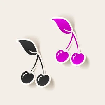Realistic design element: cherry Stock Illustration