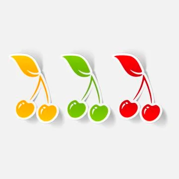 Realistic design element: cherry Stock Illustration