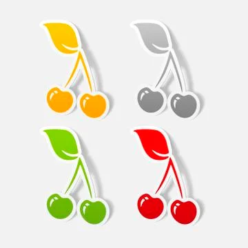 Realistic design element: cherry Stock Illustration