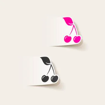 Realistic design element: cherry Stock Illustration