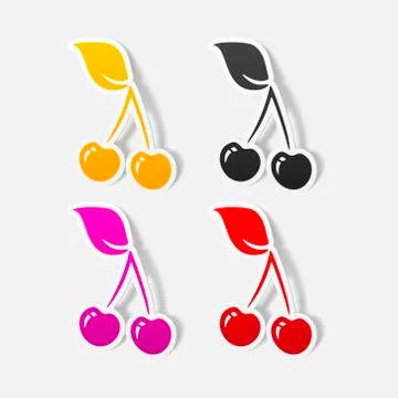 Realistic design element: cherry Stock Illustration