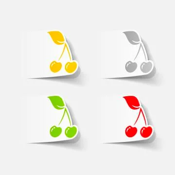 Realistic design element: cherry Stock Illustration